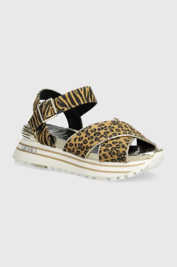 Liu Jo velúr szandál LIU JO MAXI WONDER SANDAL 11 velúr bőr bézs BA4105PX195S19C1