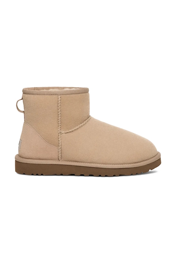 UGG śniegowce zamszowe Classic Mini II brak zapięcia beżowy 1016222.SAN