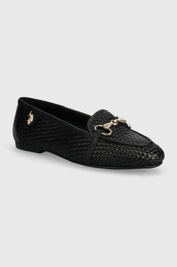 Kožené mokasíny U.S. Polo Assn. CHERY přírodní kůže černá CHERY001W.4L1