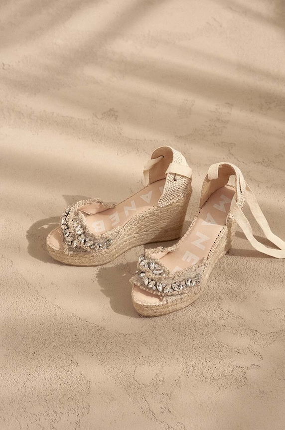 Manebi sandale Capri X Wedges Valenciana coturn bej G.4.1.WF
