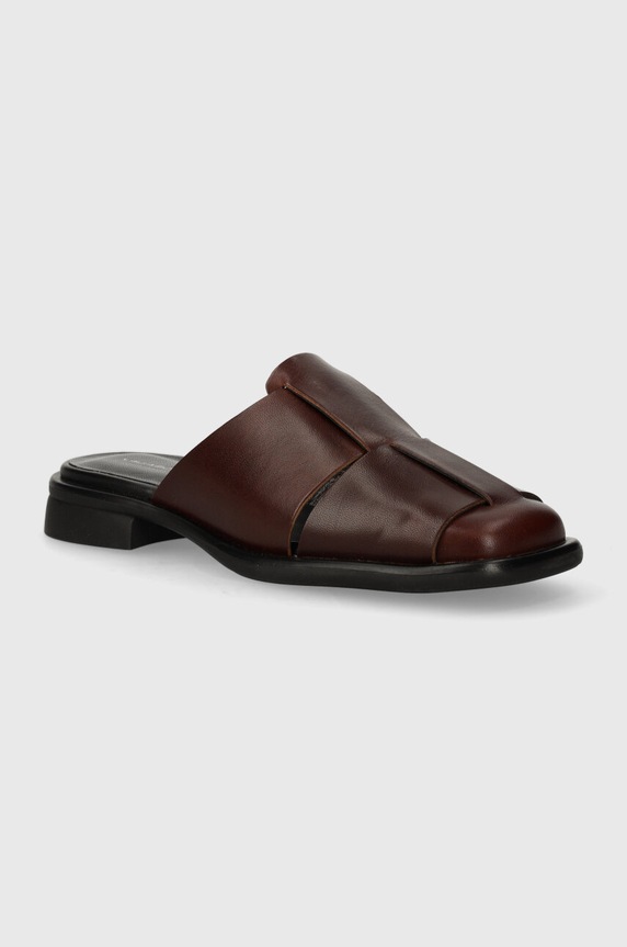 Vagabond Shoemakers klapki skórzane BRITTIE płaski brązowy 5551.101.49