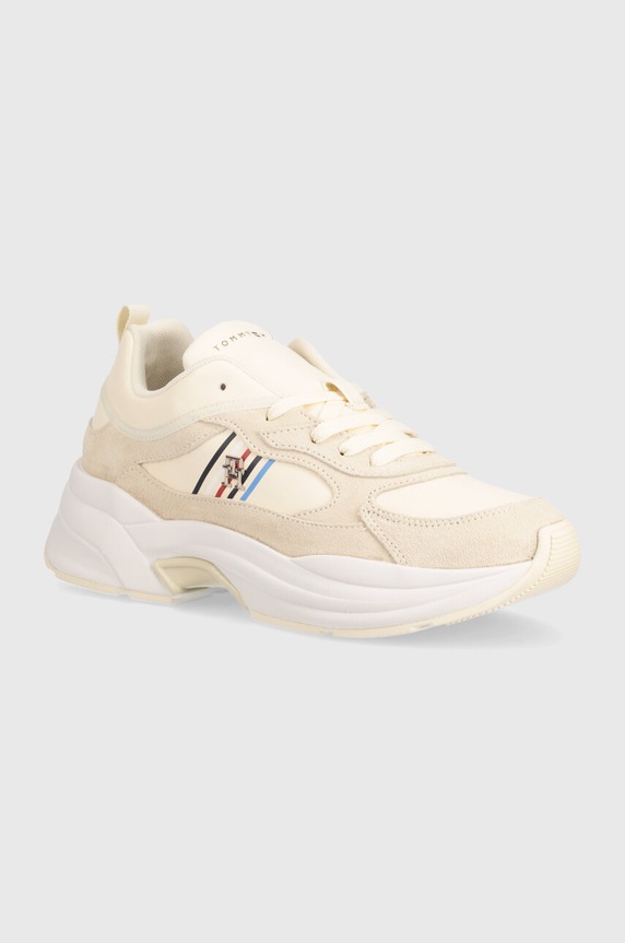 Tommy Hilfiger sneakersy CHUNKY RUNNER STRIPES imitacja skóry licowej beżowy FW0FW07815