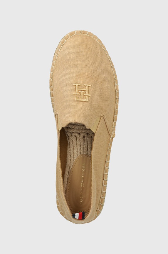 Tommy Hilfiger espadrile TH EMBROIDERED GOLD FLATFORM bej FW0FW08061