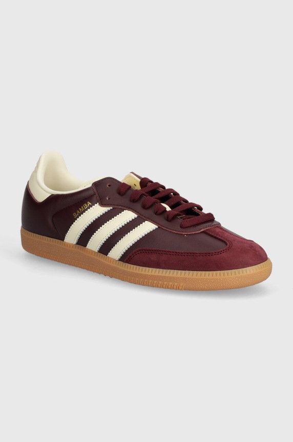 adidas Originals sneakersy skórzane Samba OG skóra zamszowa bordowy ID0477