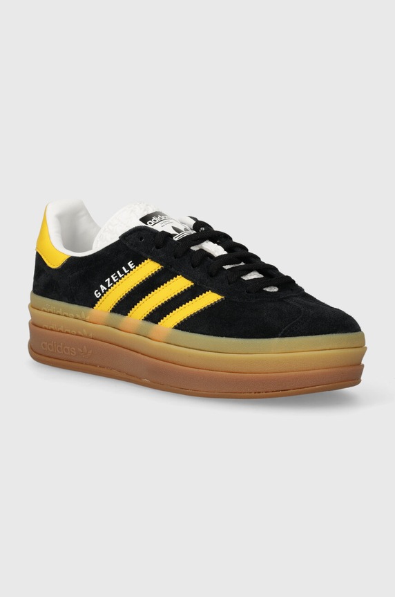 adidas Gazelle Bold Core Black / Bold Gold / Cloud White finta pelle fiore nero IE0422