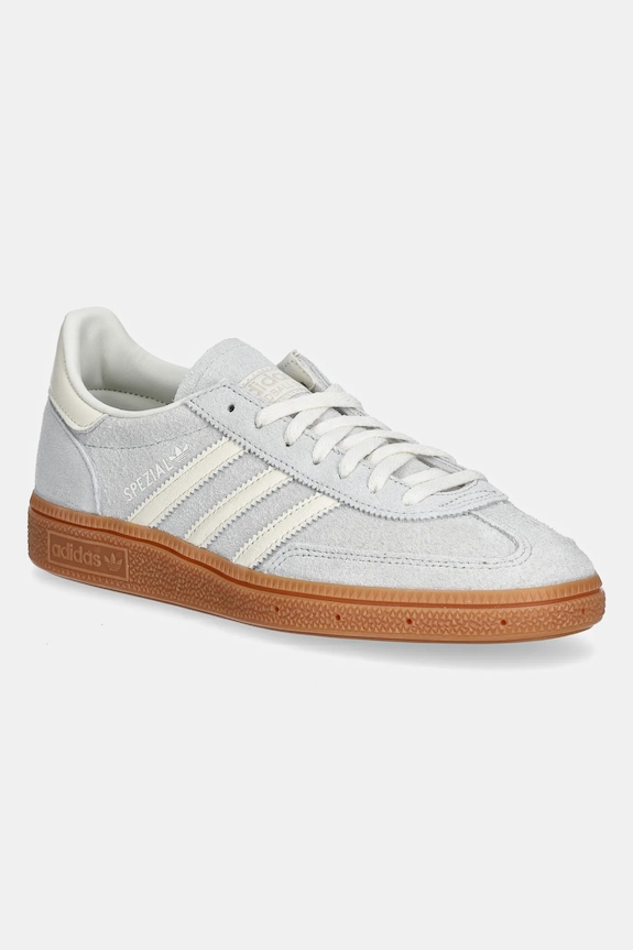 Semišové tenisky adidas Originals Handball Spezial W plochá strieborná IF6491