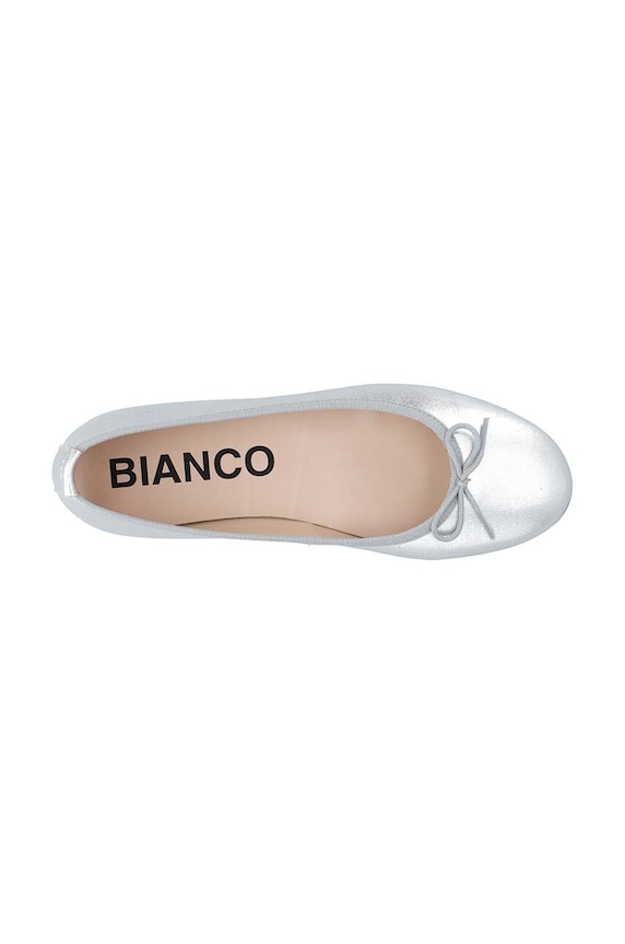 Bianco baleriny skórzane BIAMADISON 11251158 srebrny