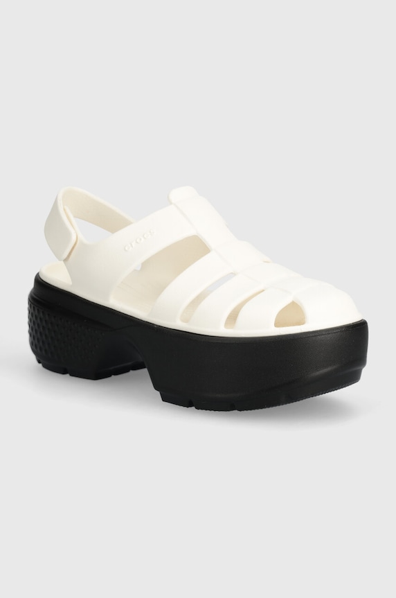 Crocs sandale Stomp Fisherman Sandal platformă alb 209938.0WV