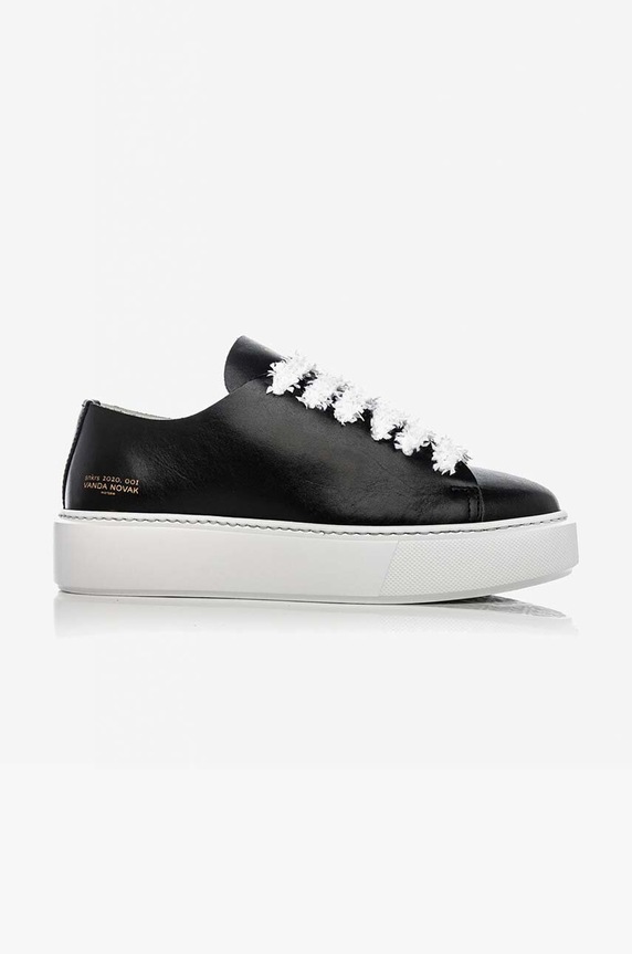 Kožené sneakers boty Vanda Novak Grace platforma černá Grace.Black.whit