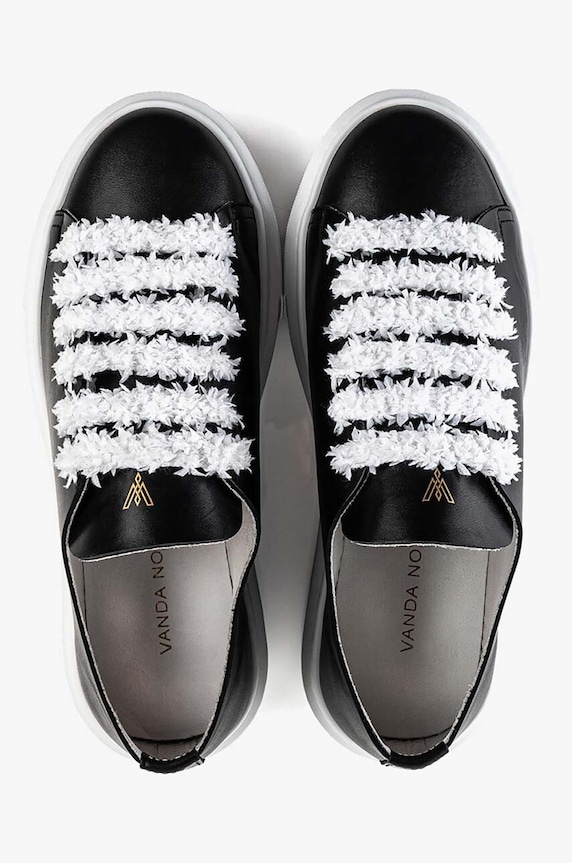 Kožené sneakers boty Vanda Novak Grace černá Grace.Black.whit
