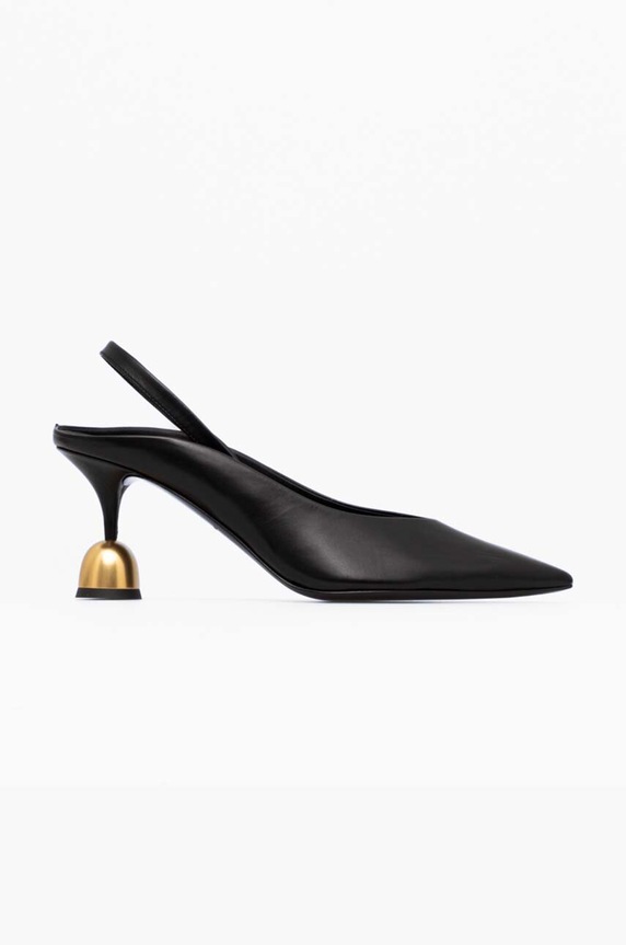 Vanda Novak pantofi de piele Lucy calcai expus negru Lucy.Deep.Black