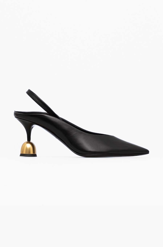 Vanda Novak pantofi de piele Lucy calcai expus negru Lucy.Deep.Black