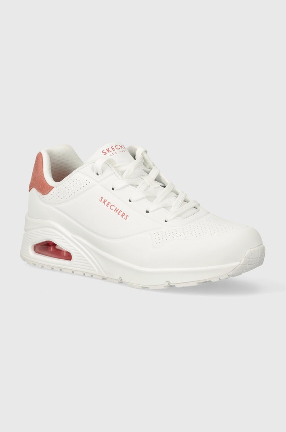 Tenisky Skechers UNO imitácia semišu biela 177092