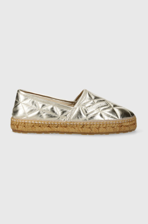 Love Moschino espadryle skórzane JA10582G0IIF0900 złoty SS24