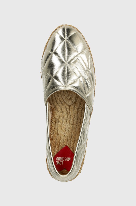 Love Moschino espadryle skórzane złoty JA10582G0IIF0900