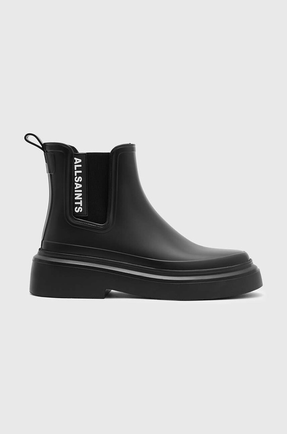 Gležnjače AllSaints Hetty Rubber Boot bez kopčanja crna WF728Z