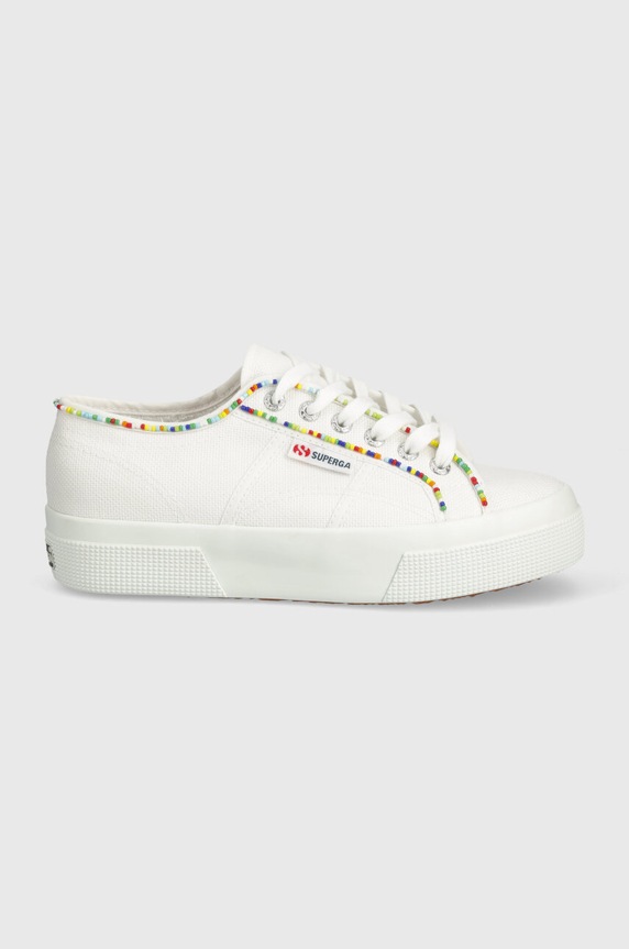 Superga tenisi 2740 MULTICOLOR BEADS S4131FW alb SS24