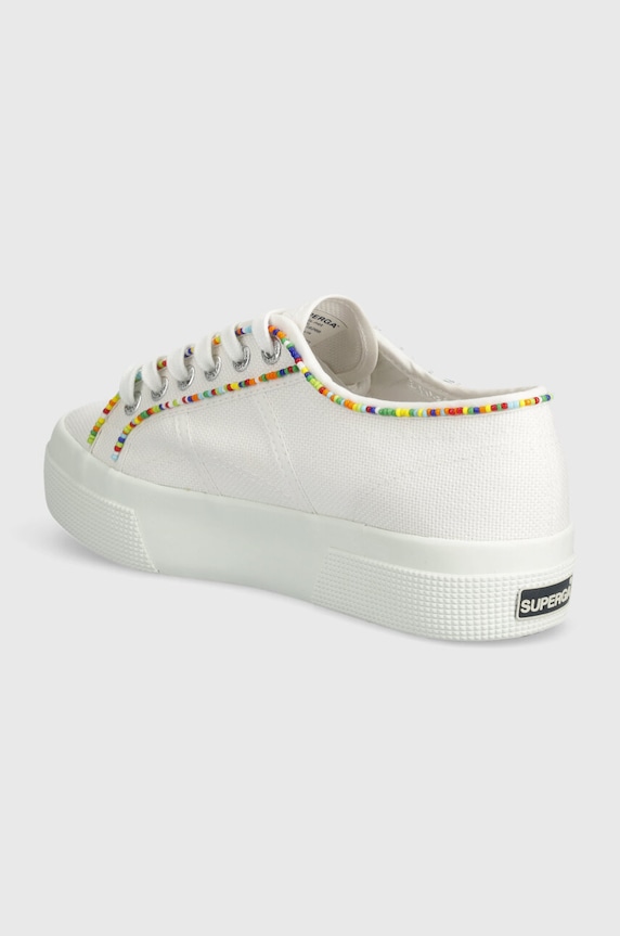 Încălțăminte Superga tenisi 2740 MULTICOLOR BEADS S4131FW alb