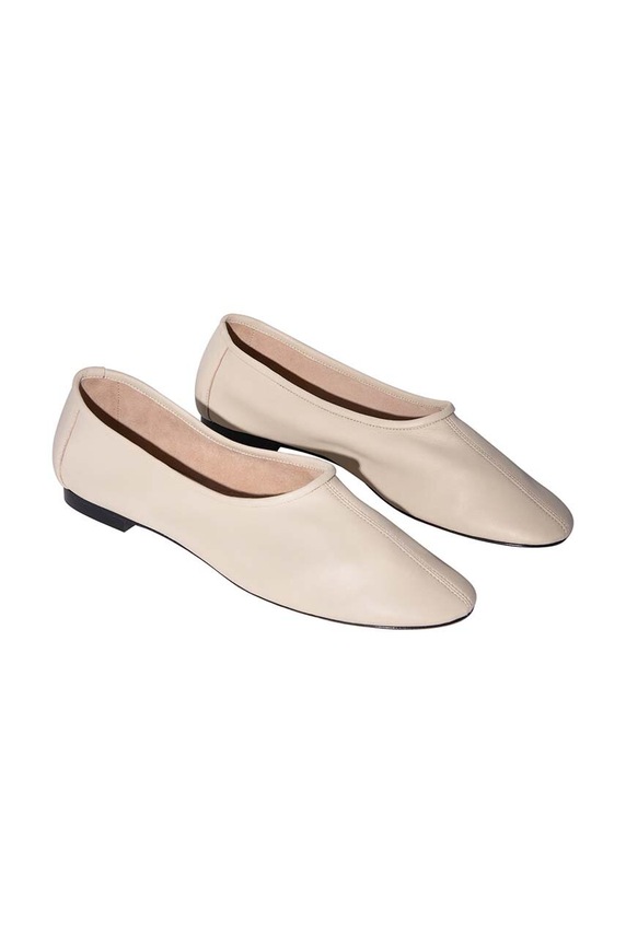 By Far balerini de piele Prudence MWFFC005LL028BG028PL bej SS24