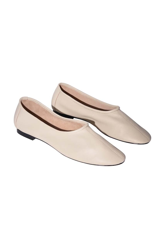 By Far balerini de piele Prudence MWFFC005LL028BG028PL bej SS24