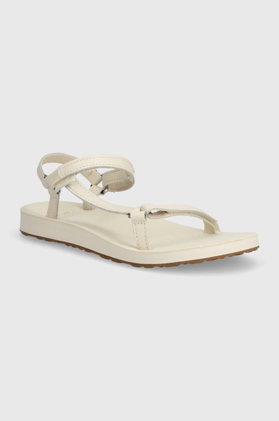 Teva sandały damskie skórzane Original Universal Slim Lea płaski beżowy 1151031