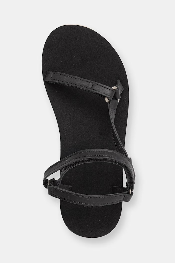 Teva сандали дамски от кожа Original Universal Slim Lea черен 1151031