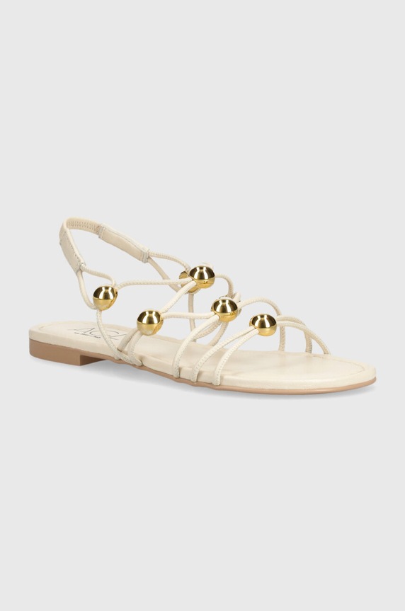 Kožené sandály AGL SUMMER přírodní kůže béžová D656081PHSOFTY0119