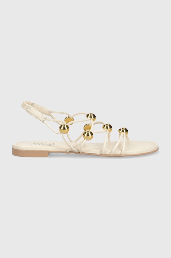 Kožené sandály AGL SUMMER D656081PHSOFTY0119 béžová SS24