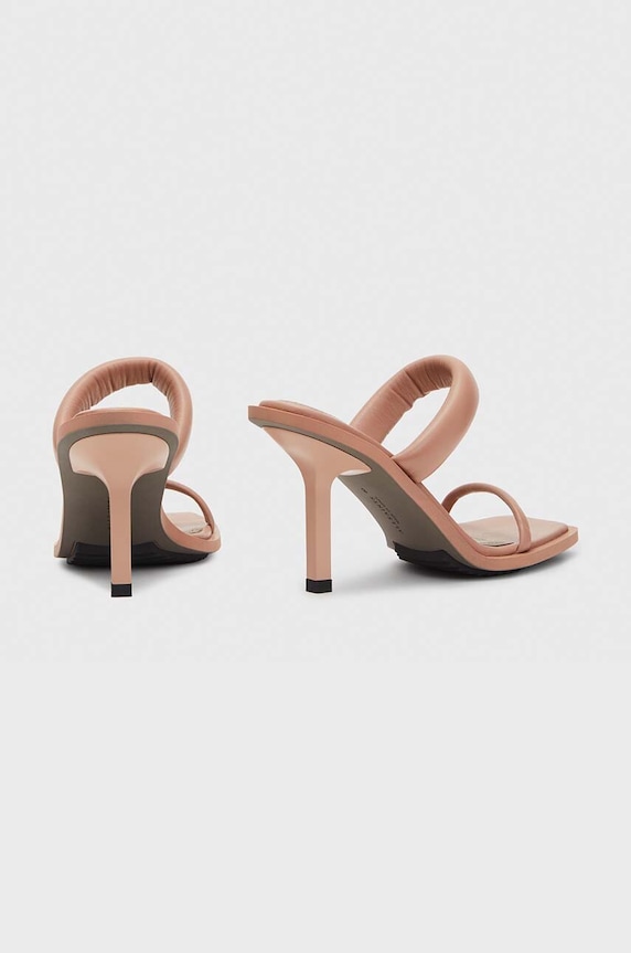 Kožené pantofle AllSaints Ava WF595Y růžová