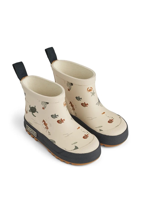 Liewood stivali da pioggia Tekla Printed Rainboot beige LW17782