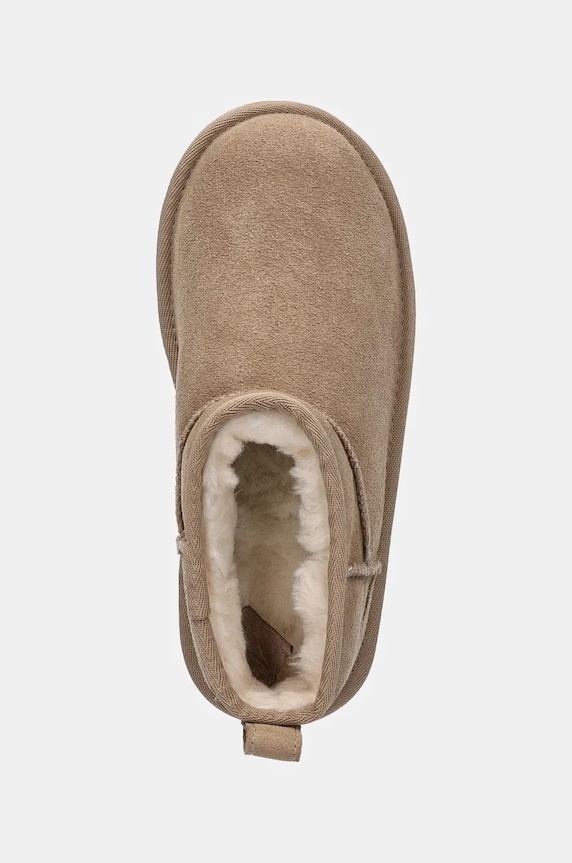 Detské semišové snehule UGG CLASSIC ULTRA MINI PLATFORM béžová 1157791K