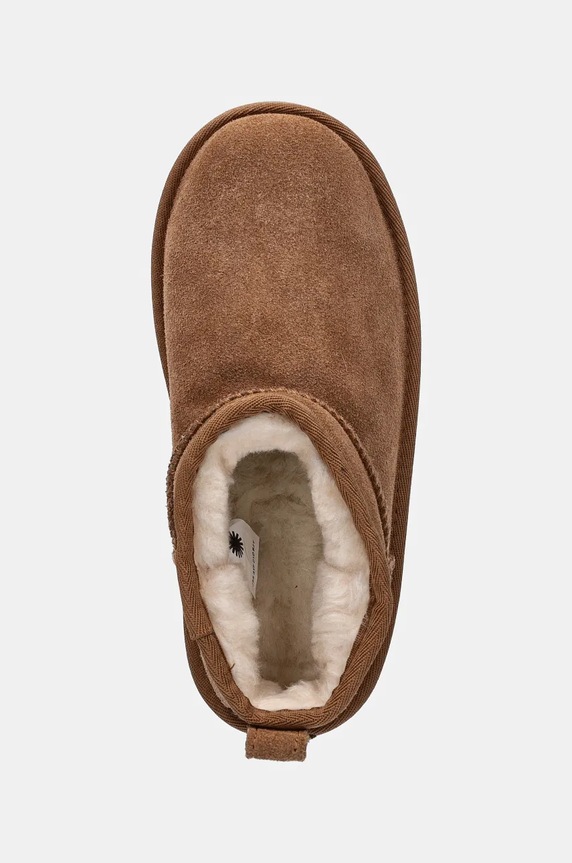 Детские замшевые сапоги UGG CLASSIC ULTRA MINI PLATFORM коричневый 1157791K