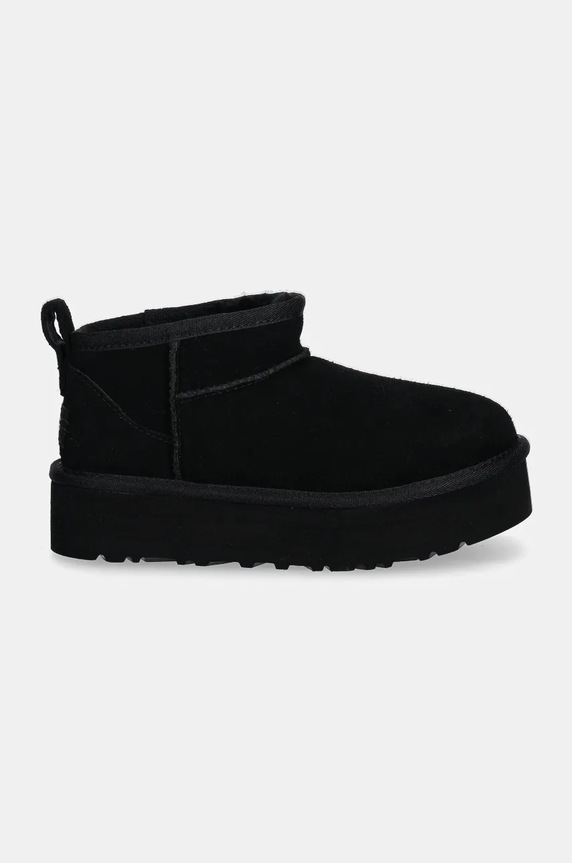 Detské semišové snehule UGG CLASSIC ULTRA MINI PLATFORM 1157791K čierna AA00
