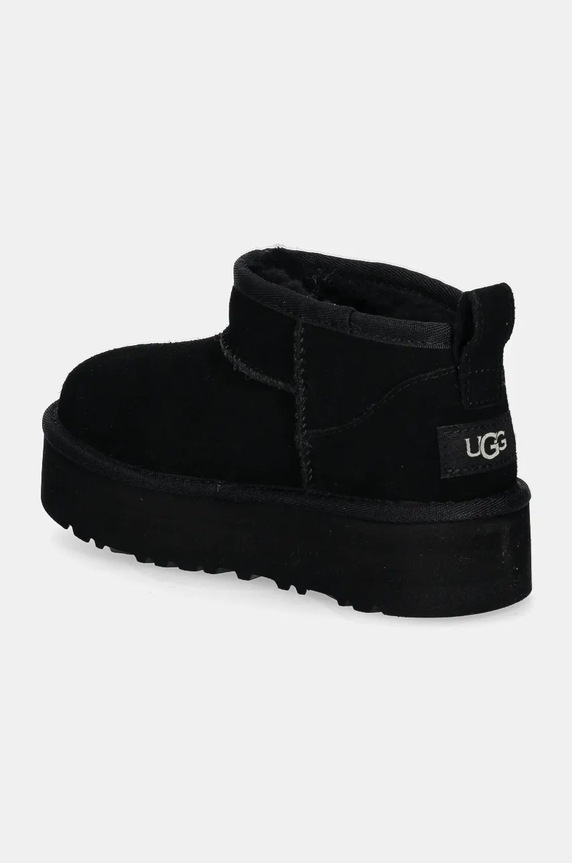 Dievča Detské semišové snehule UGG CLASSIC ULTRA MINI PLATFORM 1157791K čierna