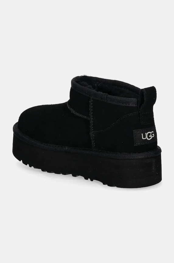 Dievča Detské semišové snehule UGG CLASSIC ULTRA MINI PLATFORM 1157791K čierna