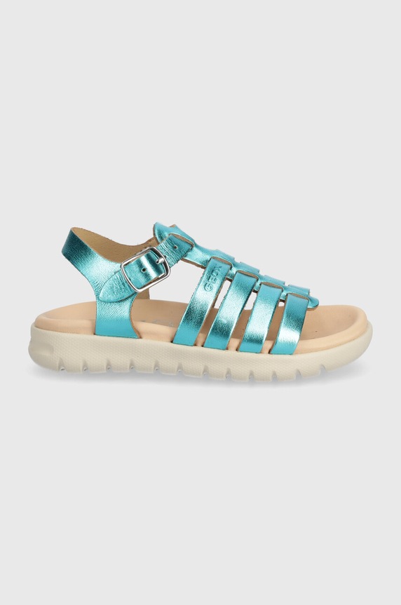 Geox sandały skórzane dziecięce SANDAL SOLEIMA J35GSB.000CF.24.27 turkusowy SS25