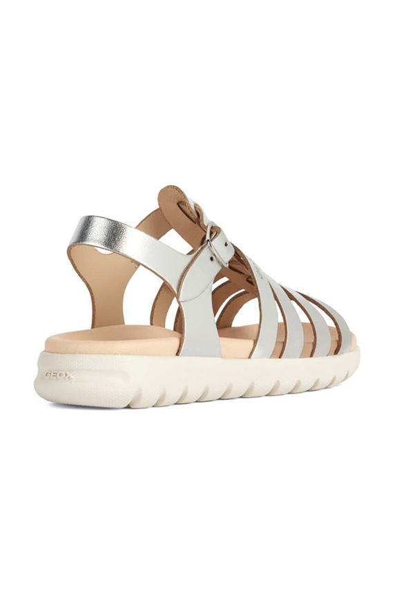 Dziewczynka Geox sandały skórzane dziecięce SANDAL SOLEIMA J35GSB.000CF.24.27 srebrny