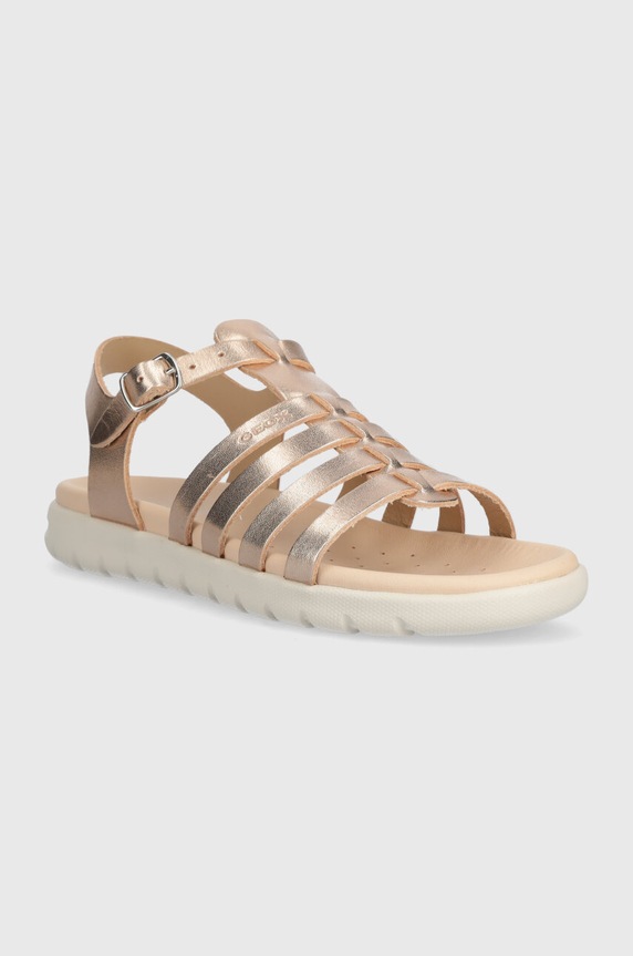 Geox sandały skórzane dziecięce SANDAL SOLEIMA J35GSB.000CF.28.35 złoty SS25