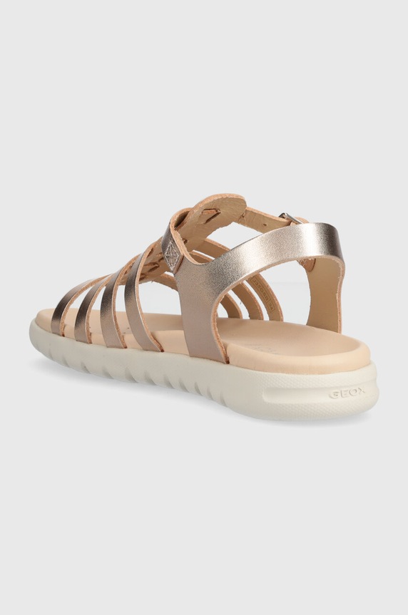 Dziewczynka Geox sandały skórzane dziecięce SANDAL SOLEIMA J35GSB.000CF.28.35 złoty
