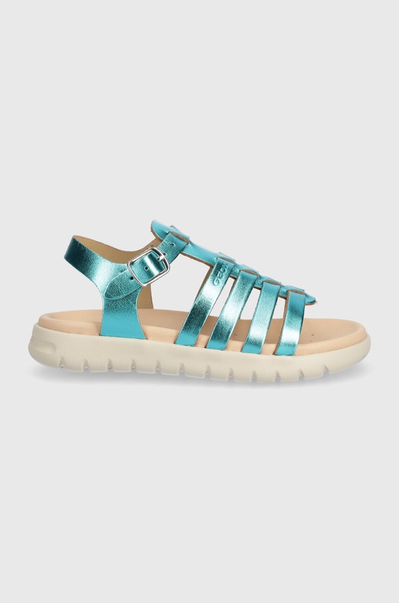 Geox sandały skórzane dziecięce SANDAL SOLEIMA J35GSB.000CF.28.35 turkusowy SS25