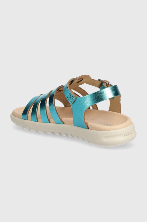 Dziewczynka Geox sandały skórzane dziecięce SANDAL SOLEIMA J35GSB.000CF.28.35 turkusowy