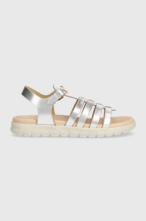 Παιδικά δερμάτινα σανδάλια Geox SANDAL SOLEIMA ασημί J35GSB.000CF.28.35