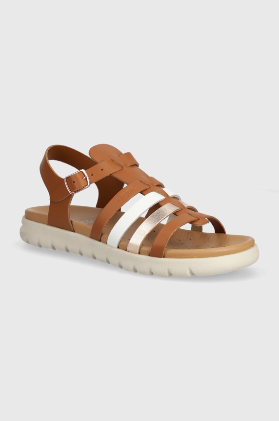 Detské kožené sandále Geox SANDAL SOLEIMA hnedá J35GSB.043CF.36.39