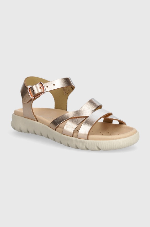 Geox sandale din piele pentru copii SANDAL SOLEIMA aur J45GSA.000CF.24.27