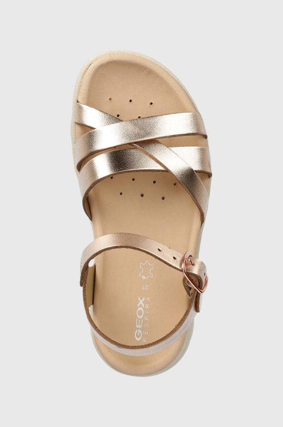 Geox sandale din piele pentru copii SANDAL SOLEIMA aur J45GSA.000CF.24.27
