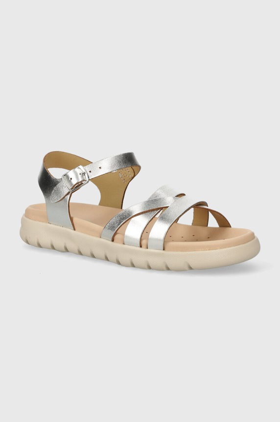 Дитячі шкіряні сандалі Geox SANDAL SOLEIMA срібний J45GSA.000CF.36.39