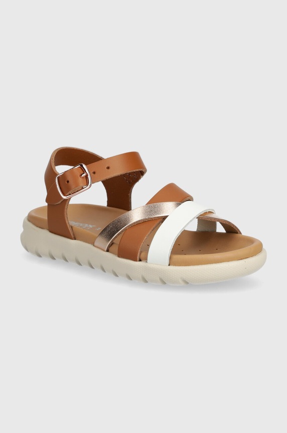 Geox sandały skórzane SANDAL SOLEIMA brązowy J45GSA.043CF.24.27