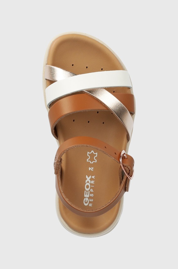 Geox sandały skórzane SANDAL SOLEIMA brązowy J45GSA.043CF.24.27