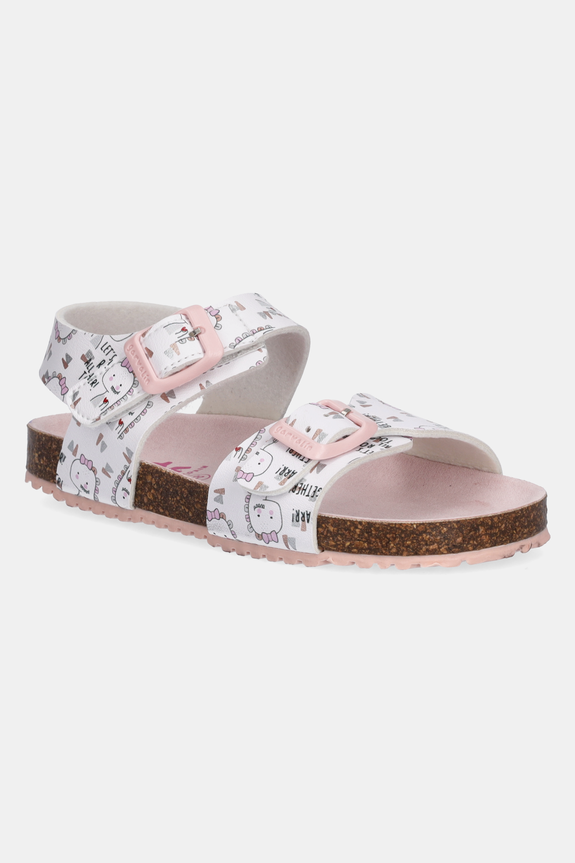 Παιδικά σανδάλια Garvalin απομίμηση λείου δέρματος λευκό 242453.28.30