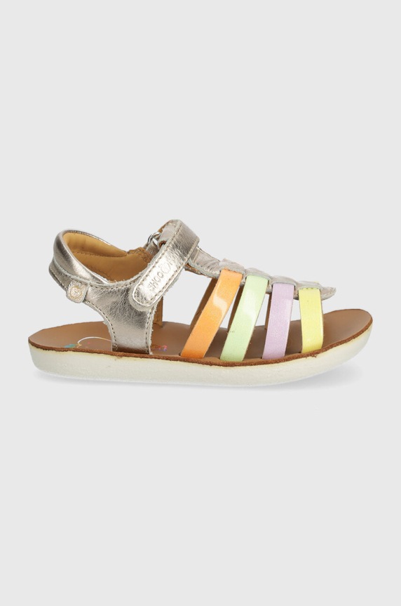 Shoo Pom sandale din piele pentru copii GOA SPART Q4NKCY04.24.27 aur SS24